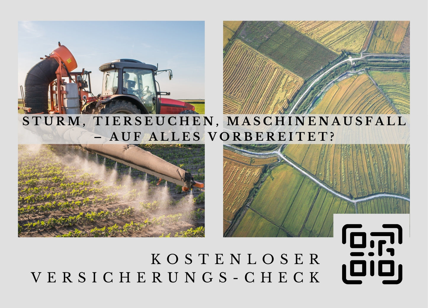 Agrar Versicherungs-Check - Postkarten mit Deinem QR-Code & Deiner Adresse