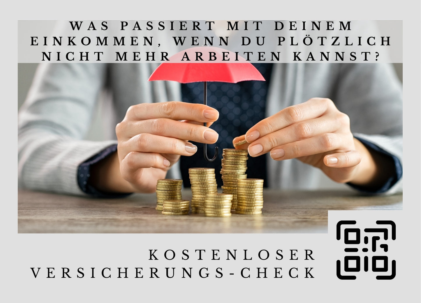 Einkommensschutz-Analyse - Postkarten mit Deinem QR-Code & Deiner Adresse
