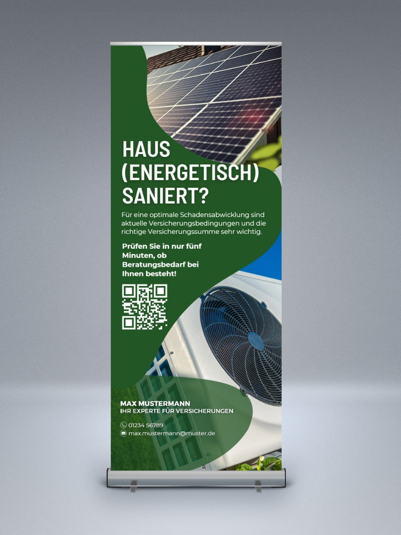 Energetische Sanierung - Der Check - Rollup | für Veranstaltungen, Deine Agentur etc. | 1 Stk.