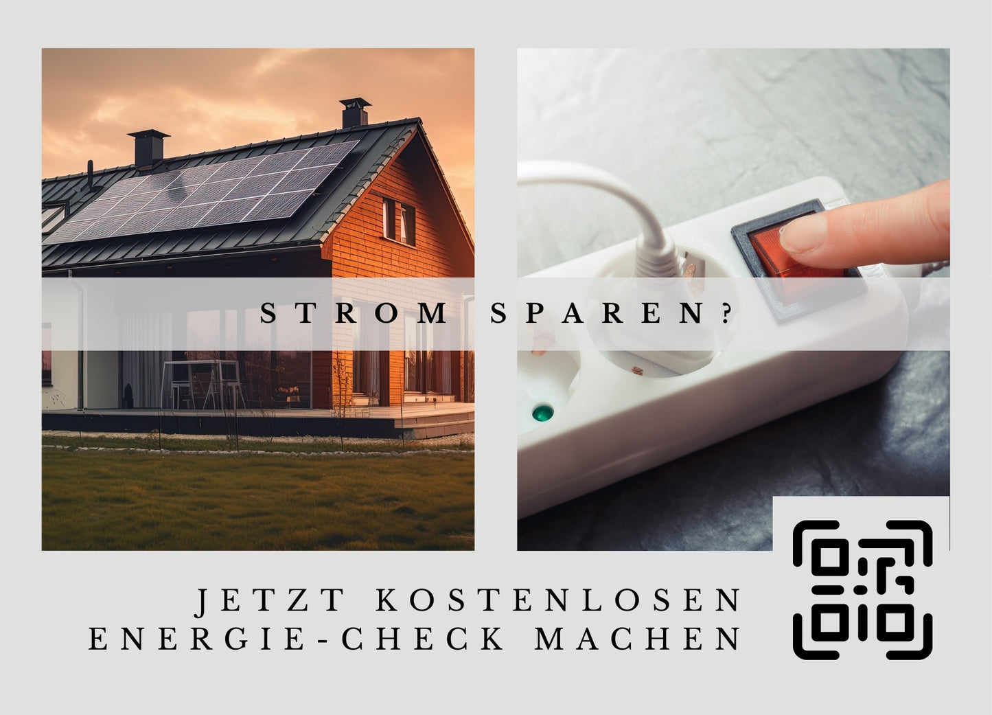 Energiespar-Check - Postkarten mit Deinem QR-Code & Deiner Adresse