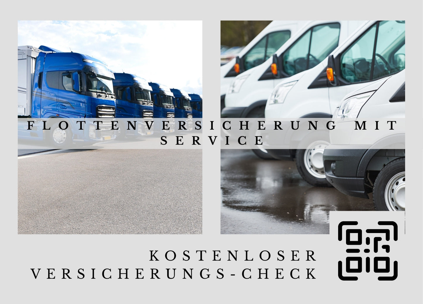 Flottenversicherung, Der Check - Postkarten mit Deinem QR-Code & Deiner Adresse