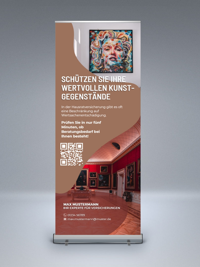 Kunst Versicherungs-Check - Rollup | für Ausstellungen, Galerien etc. | 1 Stk.