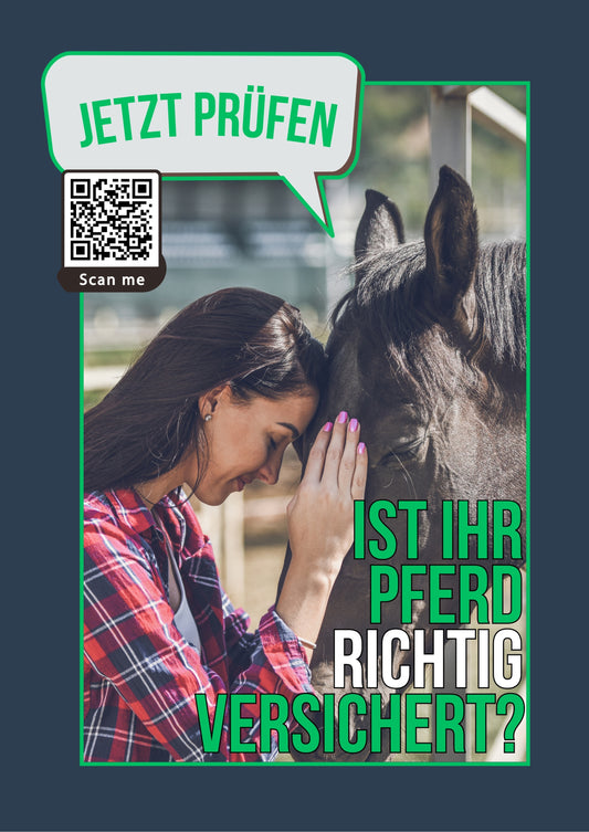 Pferde Versicherungs-Check - Mini Rollup mit Deinem QR-Code - 1 Stk.