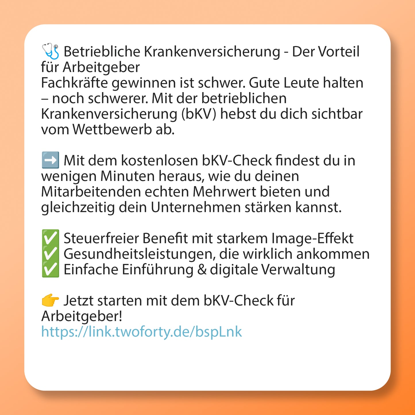 bKV-Check Arbeitgeber - Postvorlage für Social Media