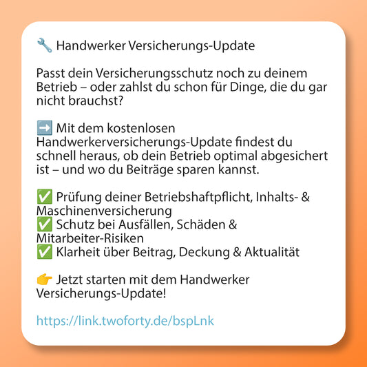 Handwerker Versicherungs-Update - Postvorlage für Social Media