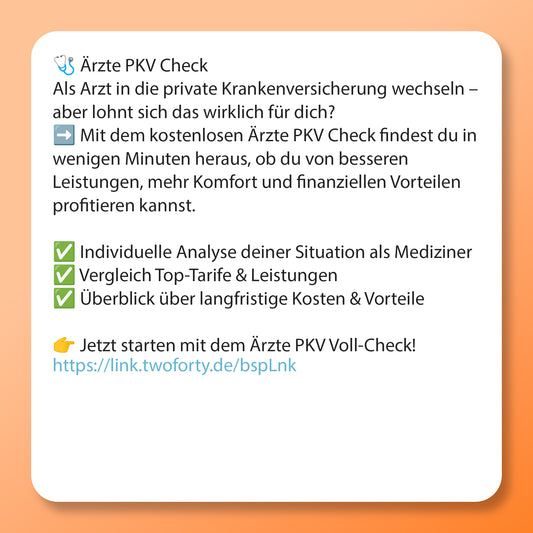 Ärzte PKV Check Postvorlage für Social Media