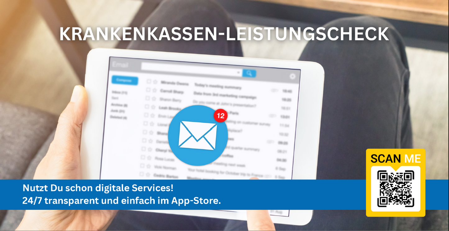 Digital & App - Krankenkassen-Leistungscheck Flyer mit Deinem QR-Code | 250 Stk.