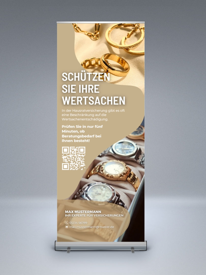 Wertsachen Versicherungs-Check - Rollup | für Juweliere etc. | 1 Stk.
