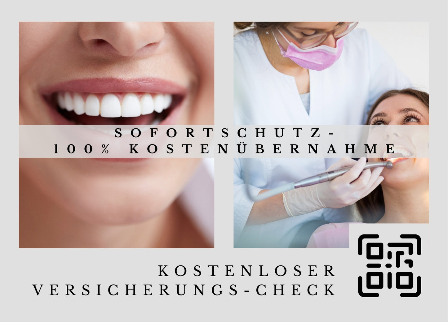 Zahnkosten-Check - Postkarten mit Deinem QR-Code & Deiner Adresse