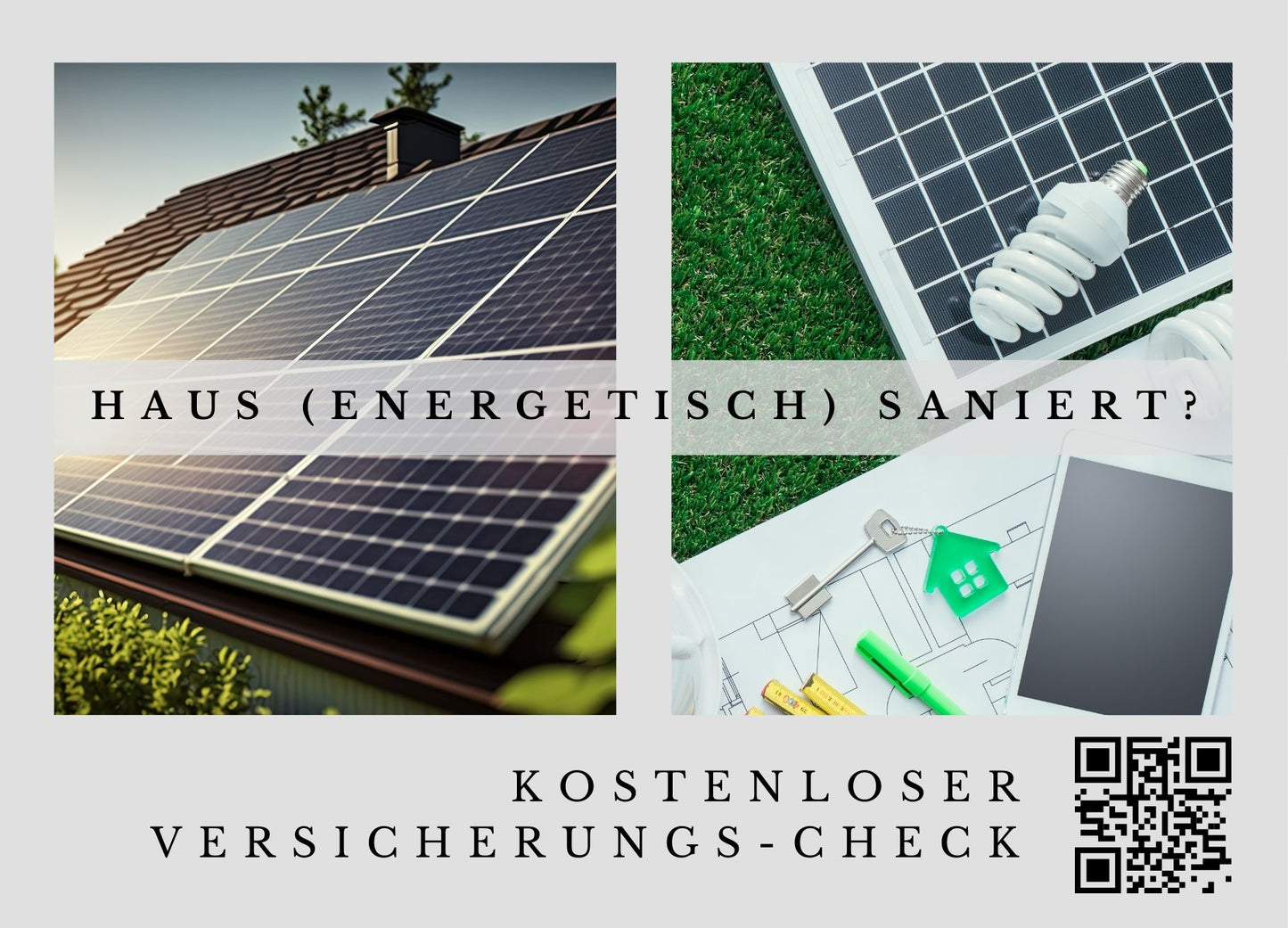 Energetische Sanierung - Der Check - Postkarten mit Deinem QR-Code & Deiner Adresse