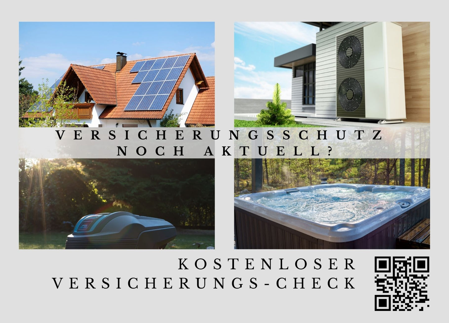 Gebäudeversicherung Status-Check - Postkarten mit Deinem QR-Code & Deiner Adresse