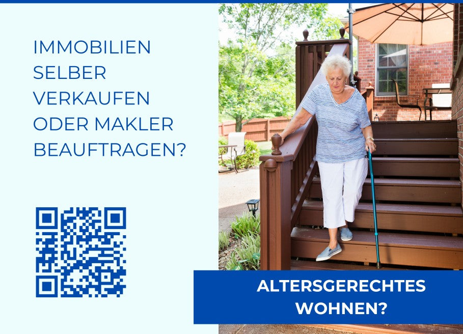 Altersgerechtes Wohnen - Postkarte mit Deinem QR-Code & Deiner Adresse | twoforty x immobilien | 250 Stk.