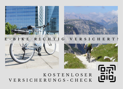 E-Bike Versicherungs-Check - Postkarten mit Deinem QR-Code & Deiner Adresse