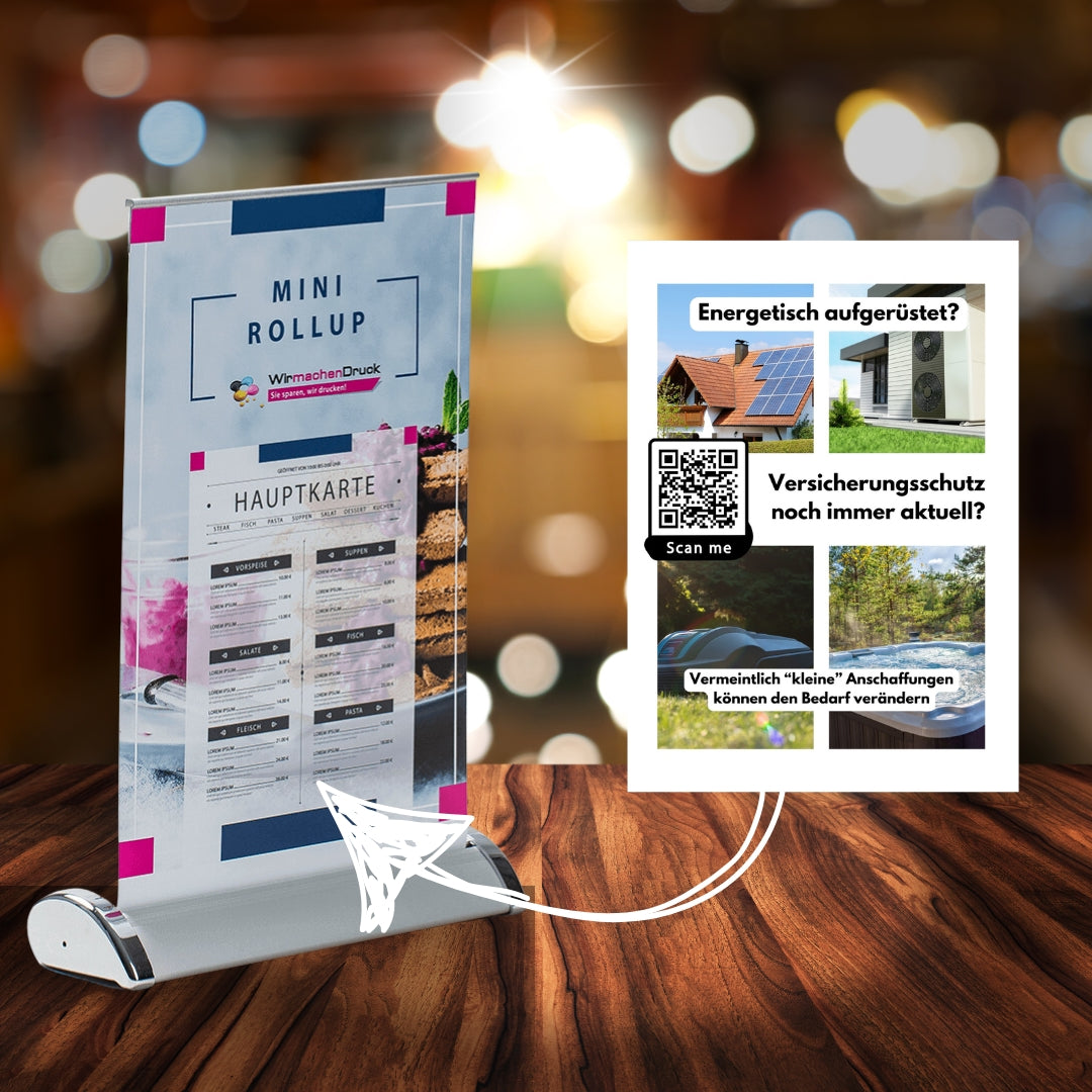 Gebäudeversicherung Status-Check - Mini Rollup mit Deinem QR-Code - 1 Stk.