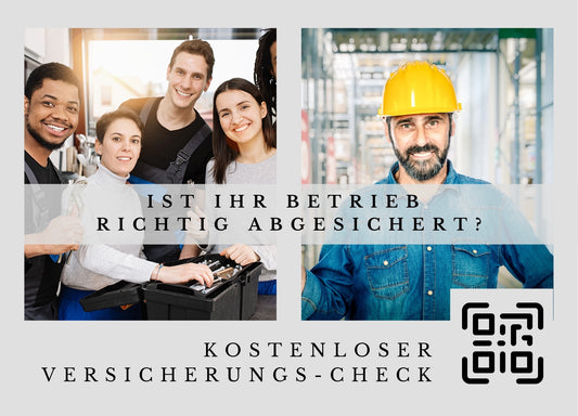 Handwerker Versicherungs-Update - Postkarten mit Deinem QR-Code & Deiner Adresse