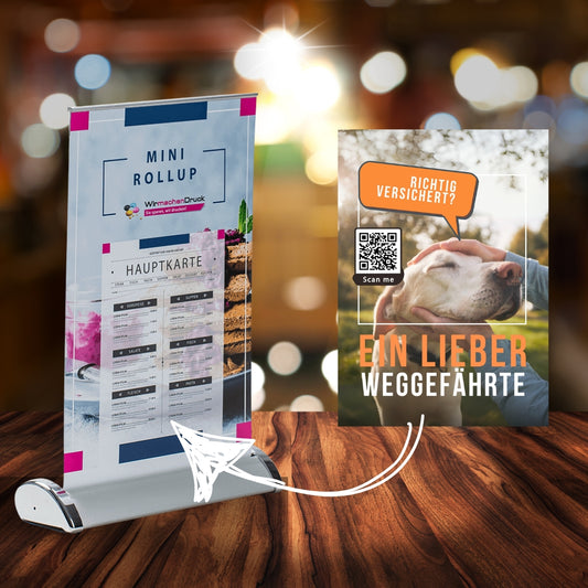 Hunde Versicherungs-Check - Mini Rollup mit Deinem QR-Code - 1 Stk.