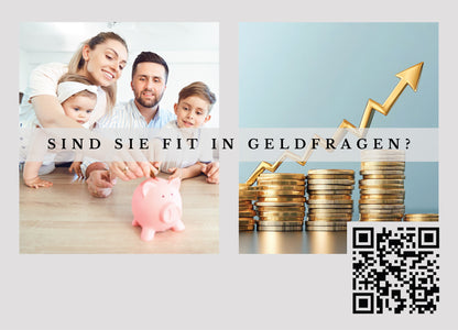 Jetzt Finanzwissen testen - Postkarten mit Deinem QR-Code & Deiner Adresse