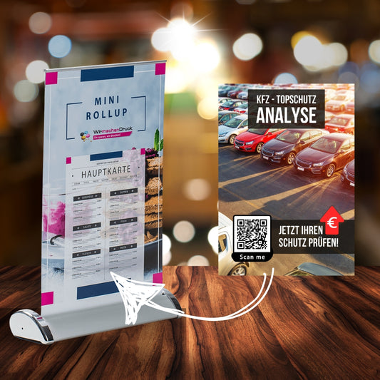KFZ-Topschutz Analyse - Mini Rollup mit Deinem QR-Code - 1 Stk.