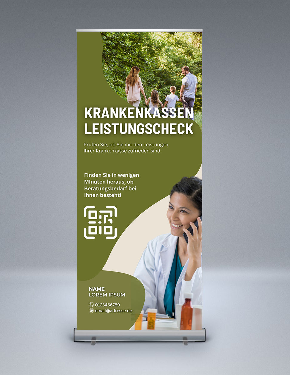 Krankenkassen Leistungscheck - Rollup | 1 Stk.