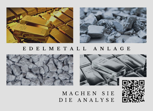 Anlage Analyse Edelmetalle - Postkarten mit Deinem QR-Code & Deiner Adresse