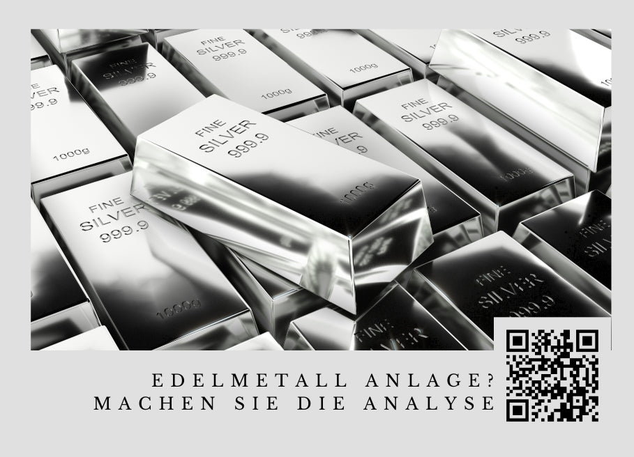 Kapitalanlage in Silber - Der Check - Postkarten mit Deinem QR-Code