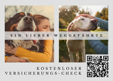 Lade das Bild in den Galerie-Viewer, Hundeversicherungs-Postkarte mit Deinem QR-Code &amp; Deiner Adresse | 250 Stk.
