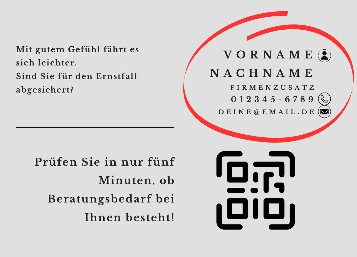 Pannenservice Check - Postkarten mit Deinem QR-Code & Deiner Adresse