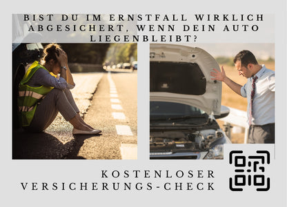 Pannenservice Check - Postkarten mit Deinem QR-Code & Deiner Adresse