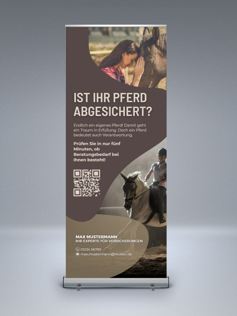 Pferdeversicherung - Rollup | für Reitturniere, Reiterhöfe etc. | 1 Stk.
