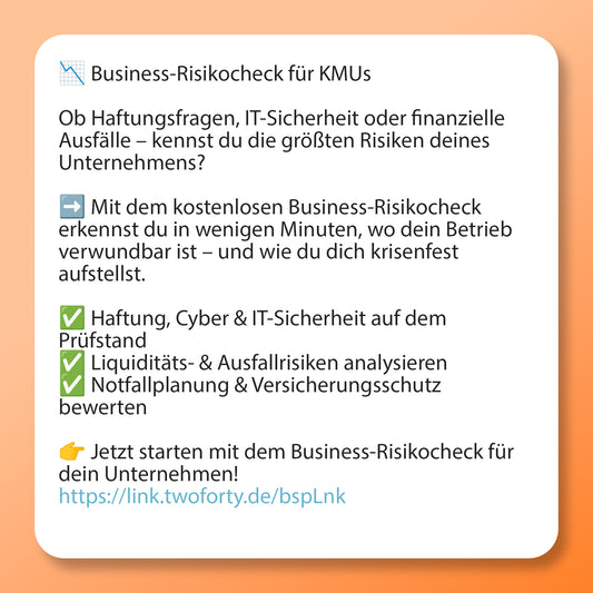 Business-Risiko-Check für KMU´s - Postvorlage für Social Media