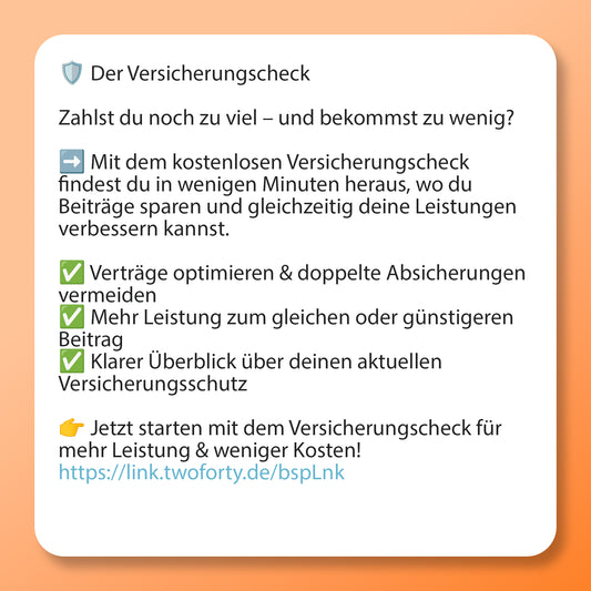 Der Versicherungscheck - Postvorlage für Social Media