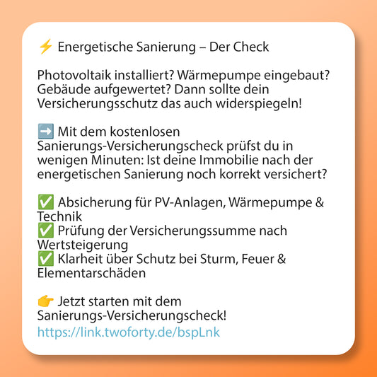 Energetische Sanierung - Der Check - Postvorlage für Social Media