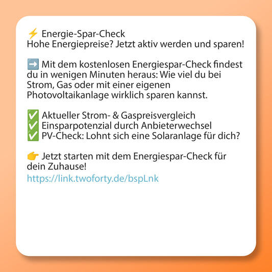 Energie-Spar-Check, Postvorlage für Social Media