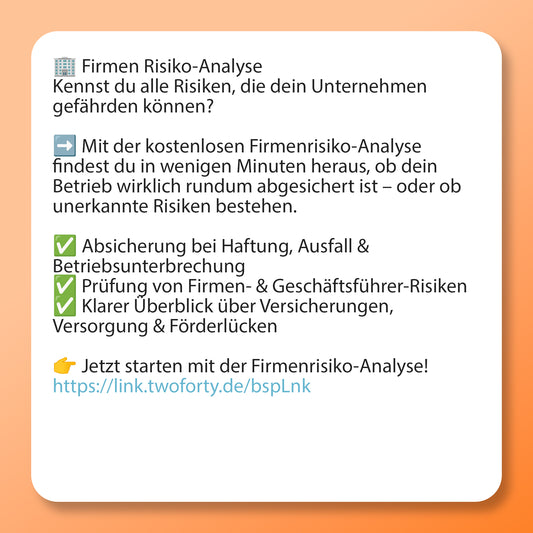 Firmen-Risiko-Analyse Postvorlage für Social Media