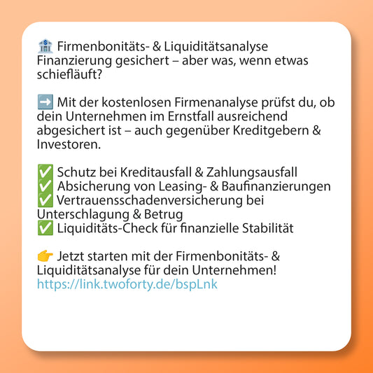 Firmenbonität- & -liquidität - Postvorlage für Social Media