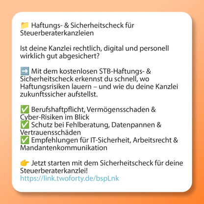 Haftungs- und Sicherheitscheck - Postvorlage für Social Media