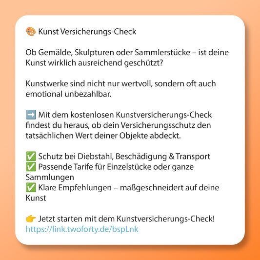 Kunst Versicherungs-Check - Postvorlage für Social Media