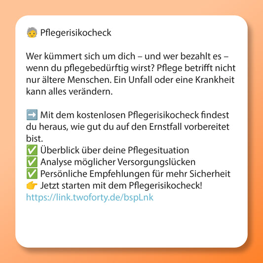 Pflegerisiko-Check Postvorlage für Social Media