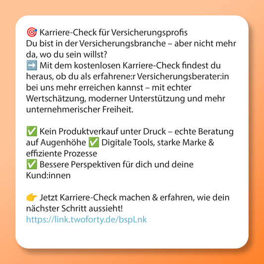Neuorientierung - Der Check, Postvorlage für Social Media