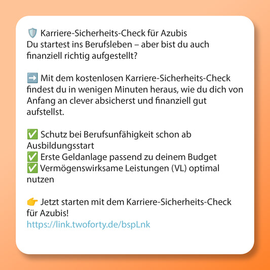 Karriere Sicherheits-Check, Postvorlage für Social Media