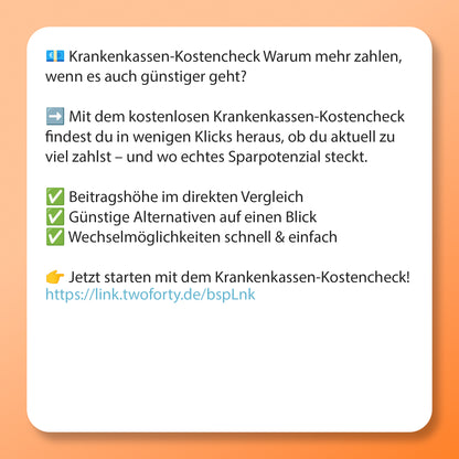 Krankenkassen Kosten-Check Postvorlage für Social Media