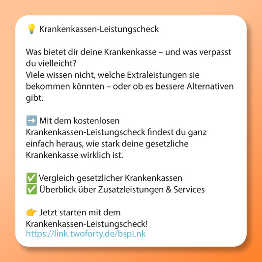 Krankenkassen-Leistungscheck Postvorlage für Social Media