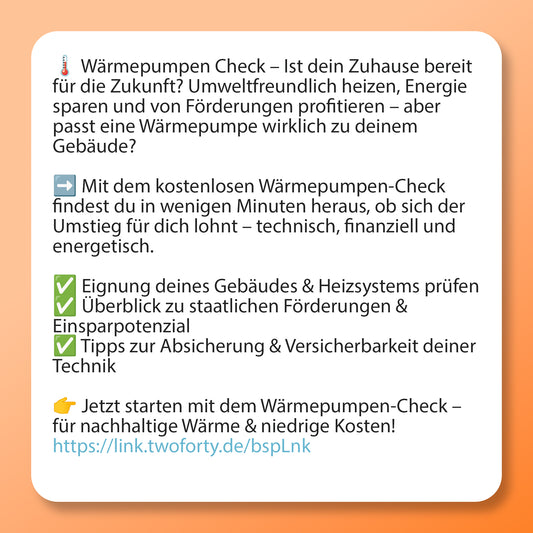 Wärmepumpen-Check, Postvorlage für Social Media