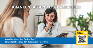 Teleclinic - Krankenkassen-Flyer mit Deinem QR-Code | 250 Stk.