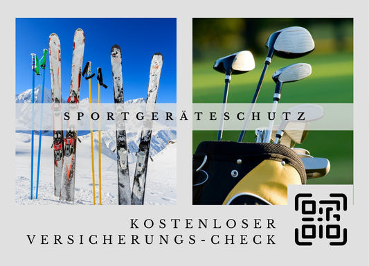 Sportgeräte Versicherungs-Check - Postkarten mit Deinem QR-Code & Deiner Adresse