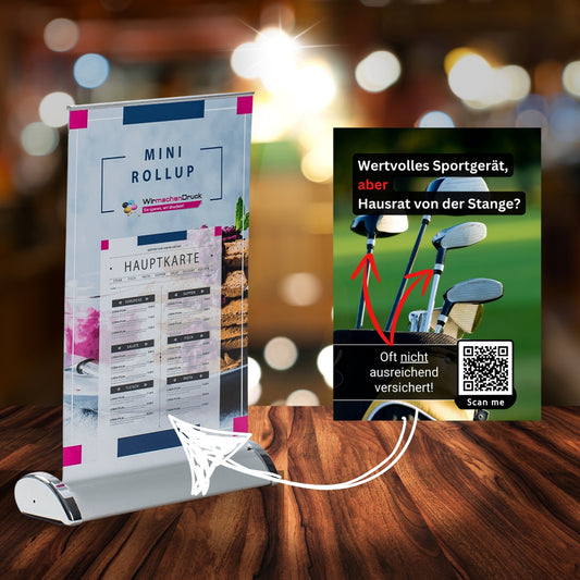Sportgeräte Versicherungs-Check - Mini Rollup mit Deinem QR-Code - 1 Stk.