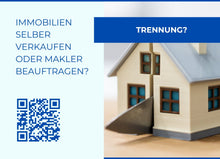 Lade das Bild in den Galerie-Viewer, Trennung - Postkarte mit Deinem QR-Code &amp; Deiner Adresse | twoforty x immobilien | 250 Stk.
