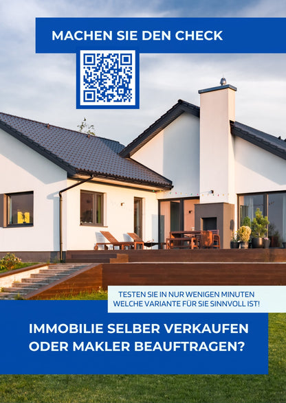 Hausverkauf mit Makler - Poster Din A1 für Kundenstopper oder Schaufenster 3 Stk.