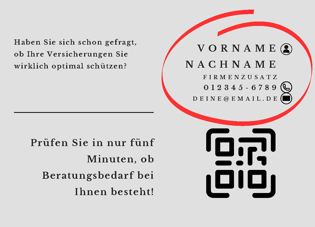 Immobilien Investitions Check - Postkarten mit Deinem QR-Code & Deiner Adresse