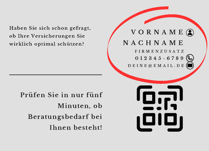 Immobilien Investitions Check - Postkarten mit Deinem QR-Code & Deiner Adresse
